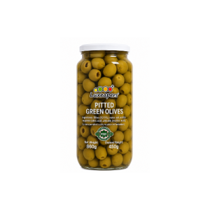 LUXEAPERS GREEN PITTED OLIVES